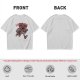 Olive green t-shirt with dimensional demogorgon graphic print