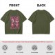 Olive graphic t-shirt with food is love and cartoon animal design