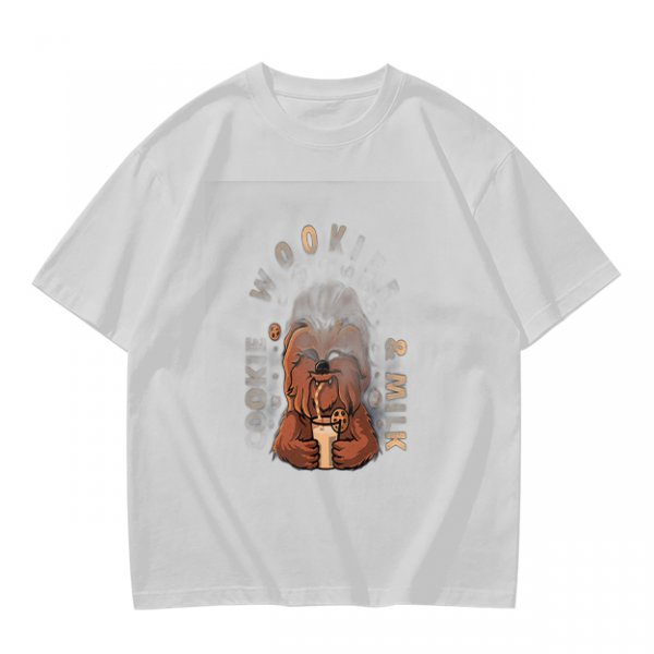 Olive T-Shirt with Chewbacca Drinking Boba Graphic