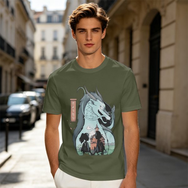 Anime Dragon and Girl Graphic Tee for Fantasy Fans