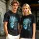Olive Green T-Shirt With Alien Warrior Graphic Print