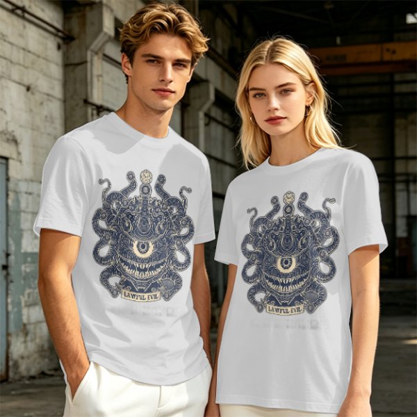 Olive Green Beholder Lawful Evil Graphic T-Shirt