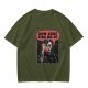 Olive Graphic T-Shirt With Grim Reaper 'Mom Come Pick Me Up' Print