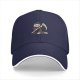 Black baseball cap with a cartoon grim reaper sloth graphic