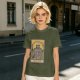 Olive T-Shirt With Raccoon Trash Tarot Card Graphic