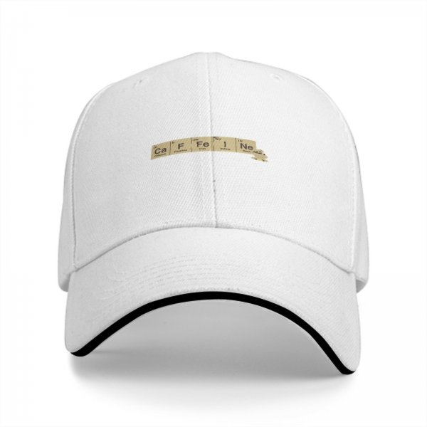 Black Baseball Cap With Periodic Table Caffeine Graphic
