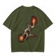 Olive T-shirt with Fire Bending Warrior Graphic Print