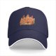 Black baseball cap with sleeping dragon and pizza food art print