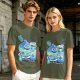 Olive green t-shirt with a slime jam graphic design