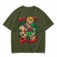 Olive T-shirt with He-Man and Battle Cat Graphic Print