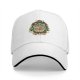 Black baseball cap with vegetable soup themed graphic print