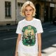 Olive Green T-Shirt With Fantasy Warrior Graphic Print