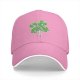 Black baseball cap with decorative four-leaf clover graphic