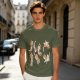 Olive T-Shirt With Playful Orange Kitten Illustrations