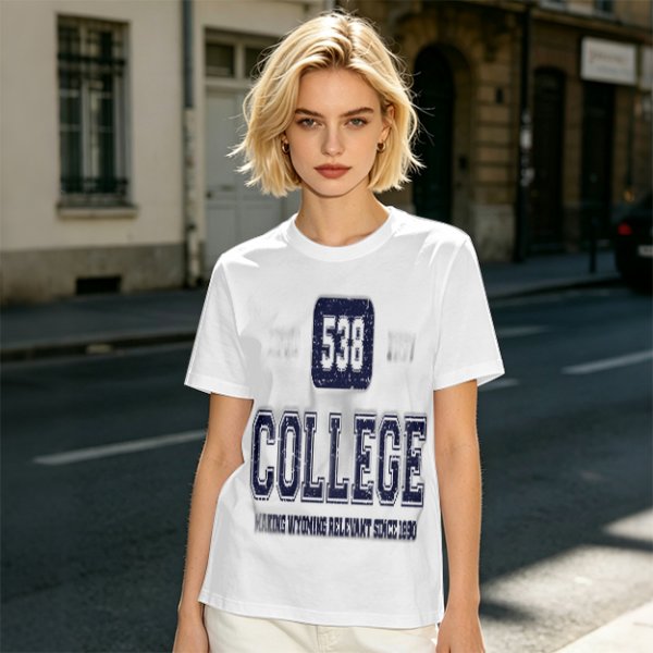 Olive College Graphic T-Shirt with 538 Print Design
