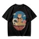 Cat Chef Eating Ramen in Great Wave Bowl T-Shirt