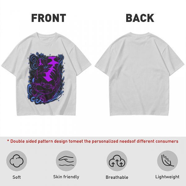 Olive Green T-Shirt With Neon Purple Avatar The Last Airbender Art Print