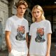 Olive T-Shirt with Japanese Dragon and Sun Graphic Print