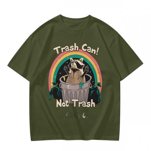 Trash Can Not Trash Raccoon Rainbow Graphic T-Shirt
