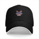 Black Baseball Cap With Cute Vampire Bat Graphic Print