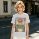 Olive T-shirt with Samurai Cat Riding Giant Frog Japanese Art Print