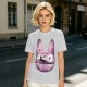 Olive T-Shirt With Witch Riding Broom Silhouette In Bunny Outline