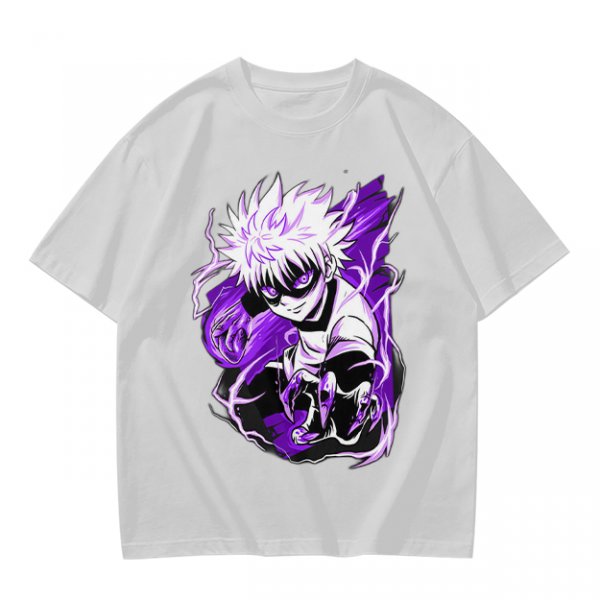 Olive Anime Graphic T-Shirt Featuring Killua Zoldyck