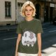 Olive green t-shirt with cute Appa the sky bison print