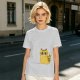Olive Green T-Shirt With Surprised Yellow Tabby Cat Graphic