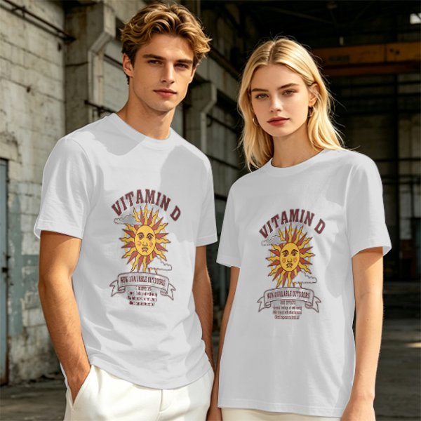 Olive t-shirt with Vitamin D sun graphic print