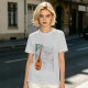 Olive Green T-Shirt with Lute and Botanical Graphic Print