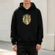 Black hoodie with playful Halloween monster doodle graphic