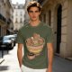 Olive Green T-Shirt With Capybara Ramen Bowl Print