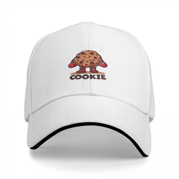 Black Baseball Cap With Skateboarding Chocolate Chip Cookie Graphic