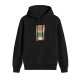 Black Hoodie With Japanese Style Frog And Cat Art Print