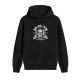 Black hoodie with Sarcasm University owl graphic print