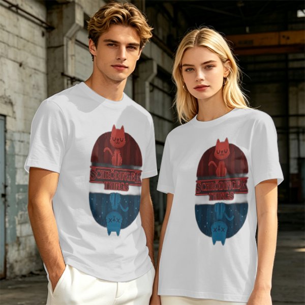 Schrödinger Things Cat Graphic Olive T-Shirt
