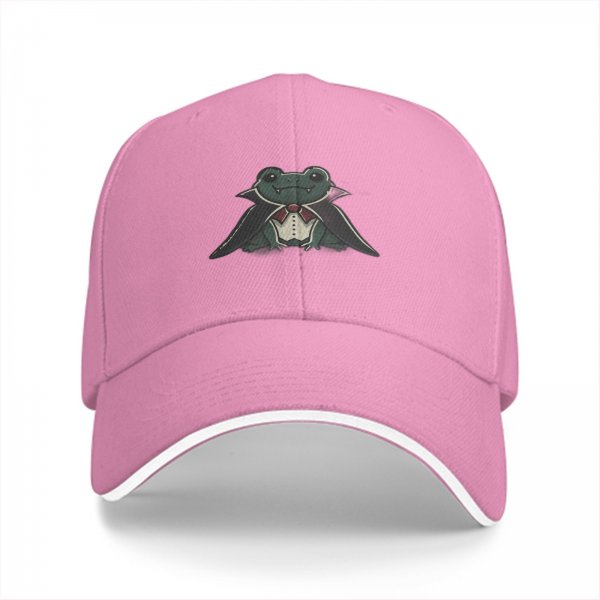 Black baseball cap with a vampire frog graphic