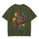 Gaming Character Grill Graphic Olive T-Shirt