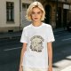 Olive green graphic t-shirt with good friends donut and coffee print