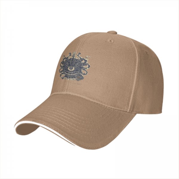 Black Baseball Cap With Lawful Evil Beholder Monster Artwork