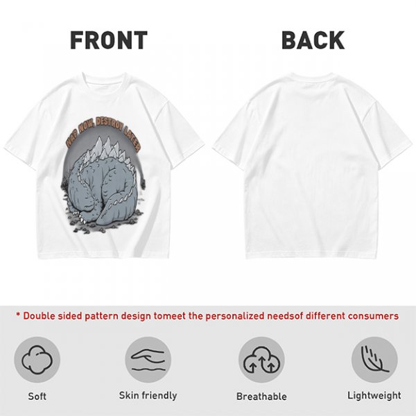 Nap Now Destroy Later Sleeping Godzilla Graphic T-Shirt
