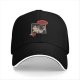 Black baseball cap with 'I don't wanna adult' cat graphic