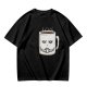 Oversized Army Green T-Shirt With Tired Coffee Mug Graphic