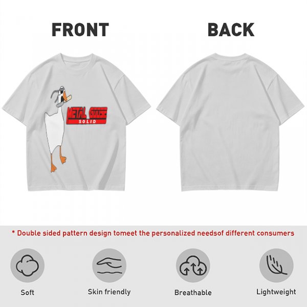Olive T-Shirt With Metal Goose Solid Parody Graphic Print