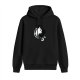 Black Hoodie With Yin Yang Cats Graphic Print