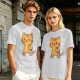 Olive T-Shirt With Cute Orange Tabby Cat Graphic