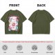 Olive T-Shirt With Cute Dinosaur Ice Cream Graphic Print