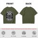 Olive green t-shirt with black goat head and Black Coffee graphic