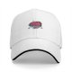 Black baseball cap with pink brain and blue ring graphic